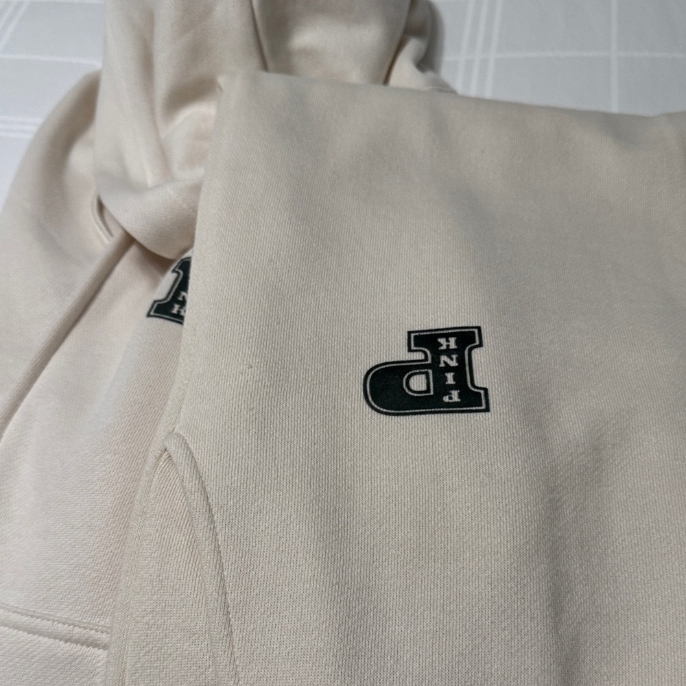 PINK Victoria's Secret Cream Wide Leg Pants with matching hoodie.